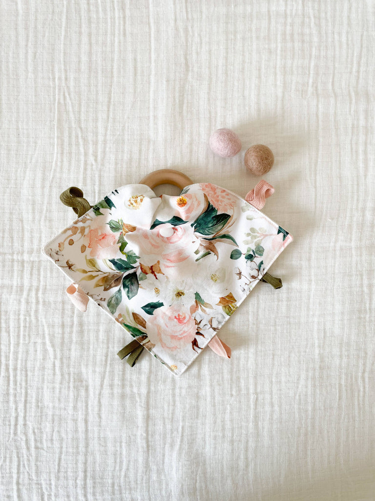 Organic Baby Goods - Organic Vintage Magnolia Floral Baby Lovey