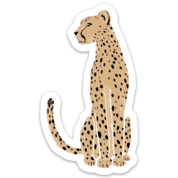 Cheetah Vinyl Sticker - 3.5x2"