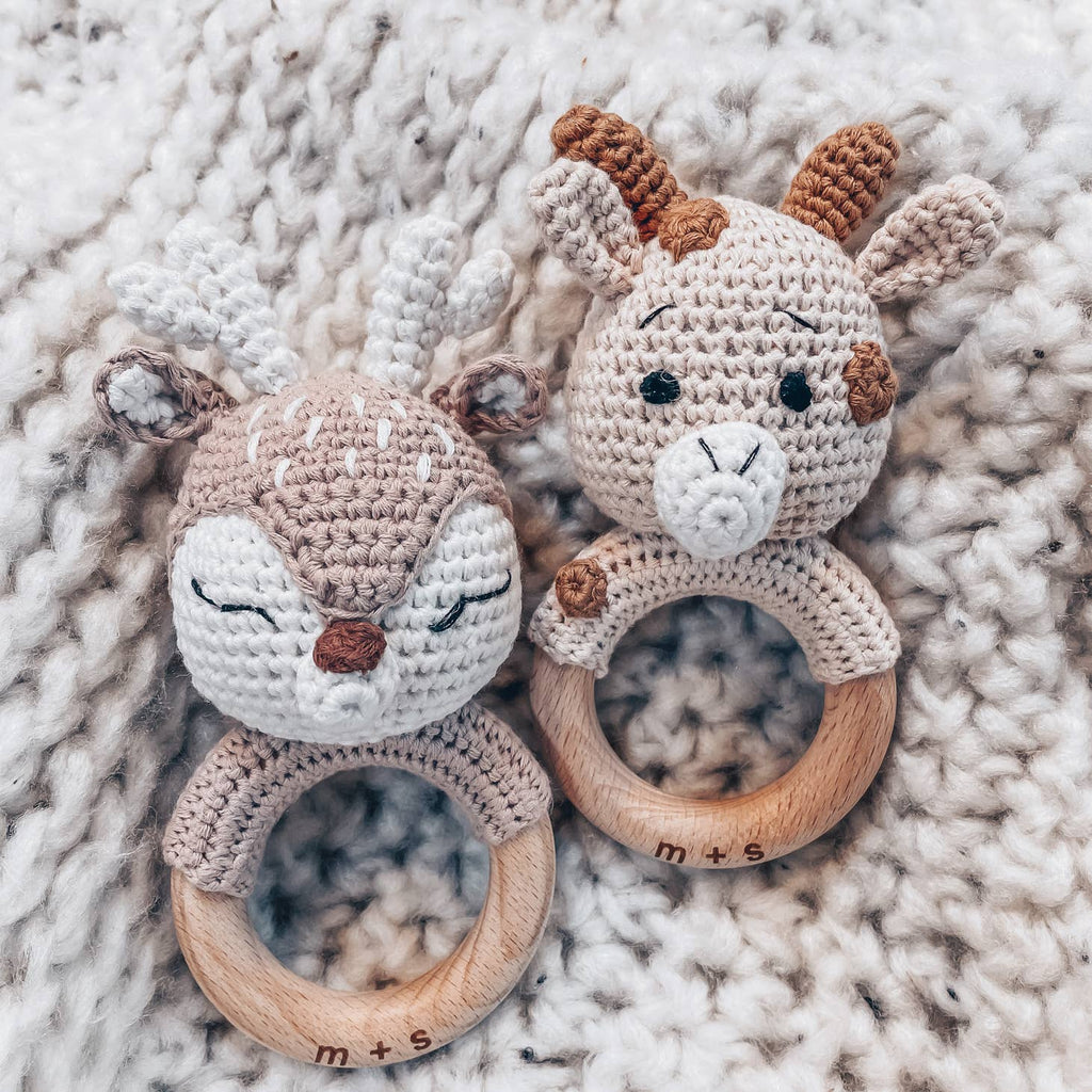 Marlowe and Sage-Giraffe Hand Crochet Rattle