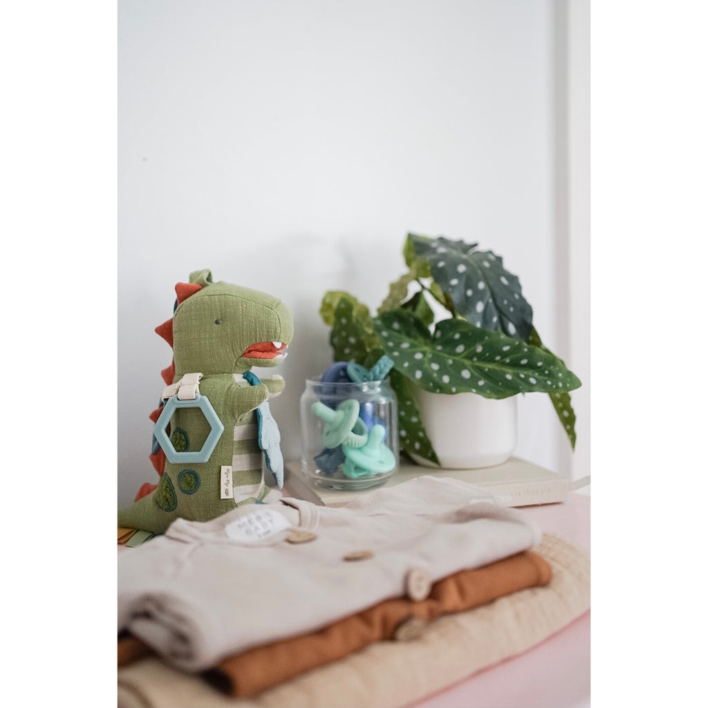 Bitzy Bespoke Link & Love™ Activity Plush with Teether - Dino