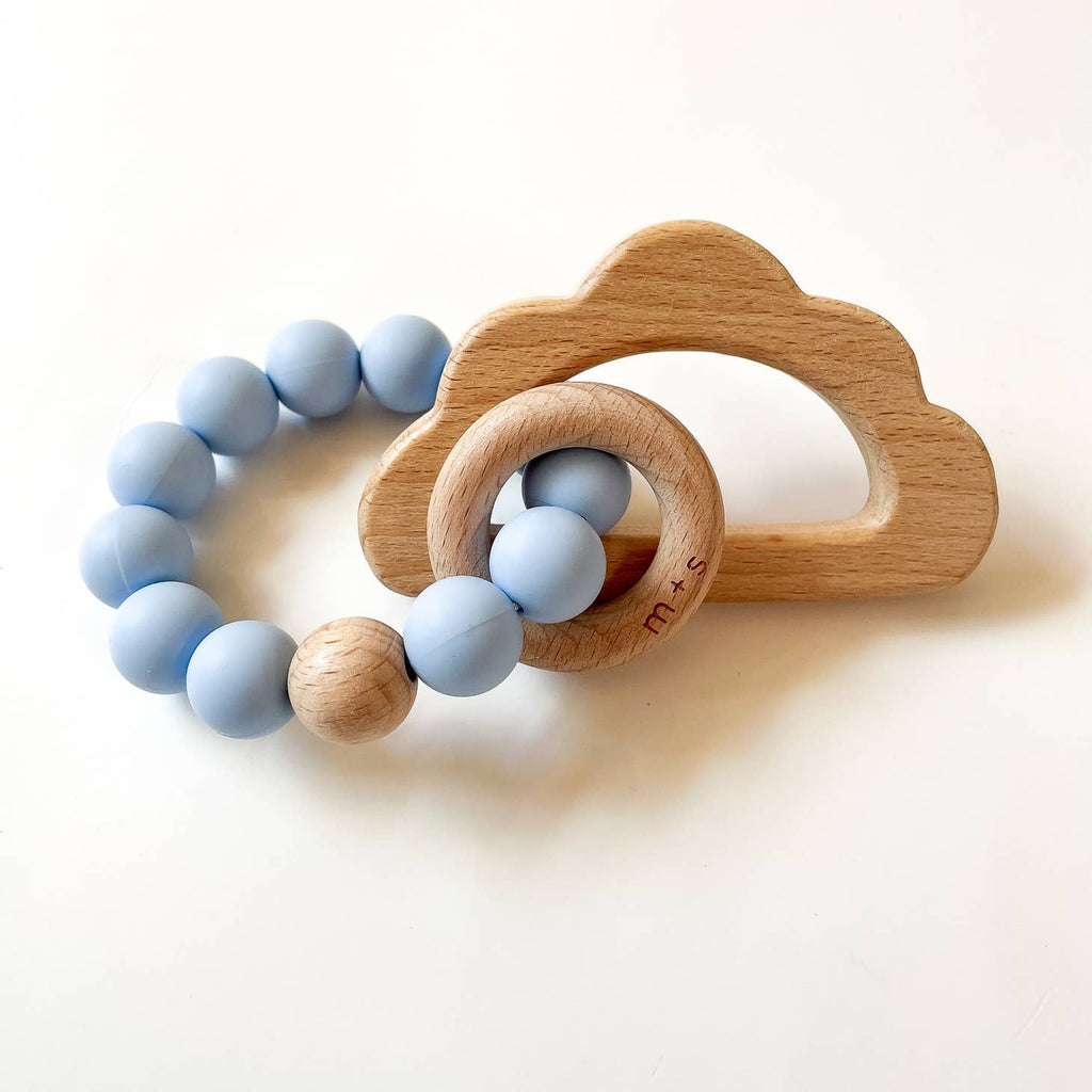 Marlowe and Sage-Cloud Teether-Silicone (Powder Blue)
