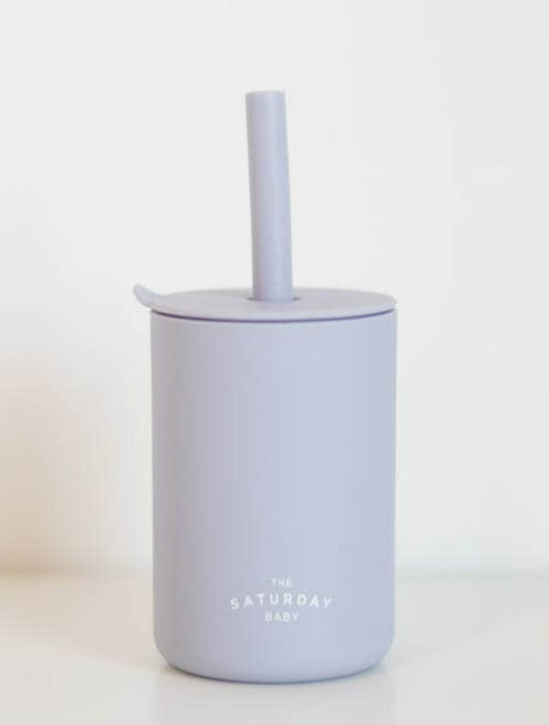 The Saturday Baby Silicone Straw Cup-Lilac