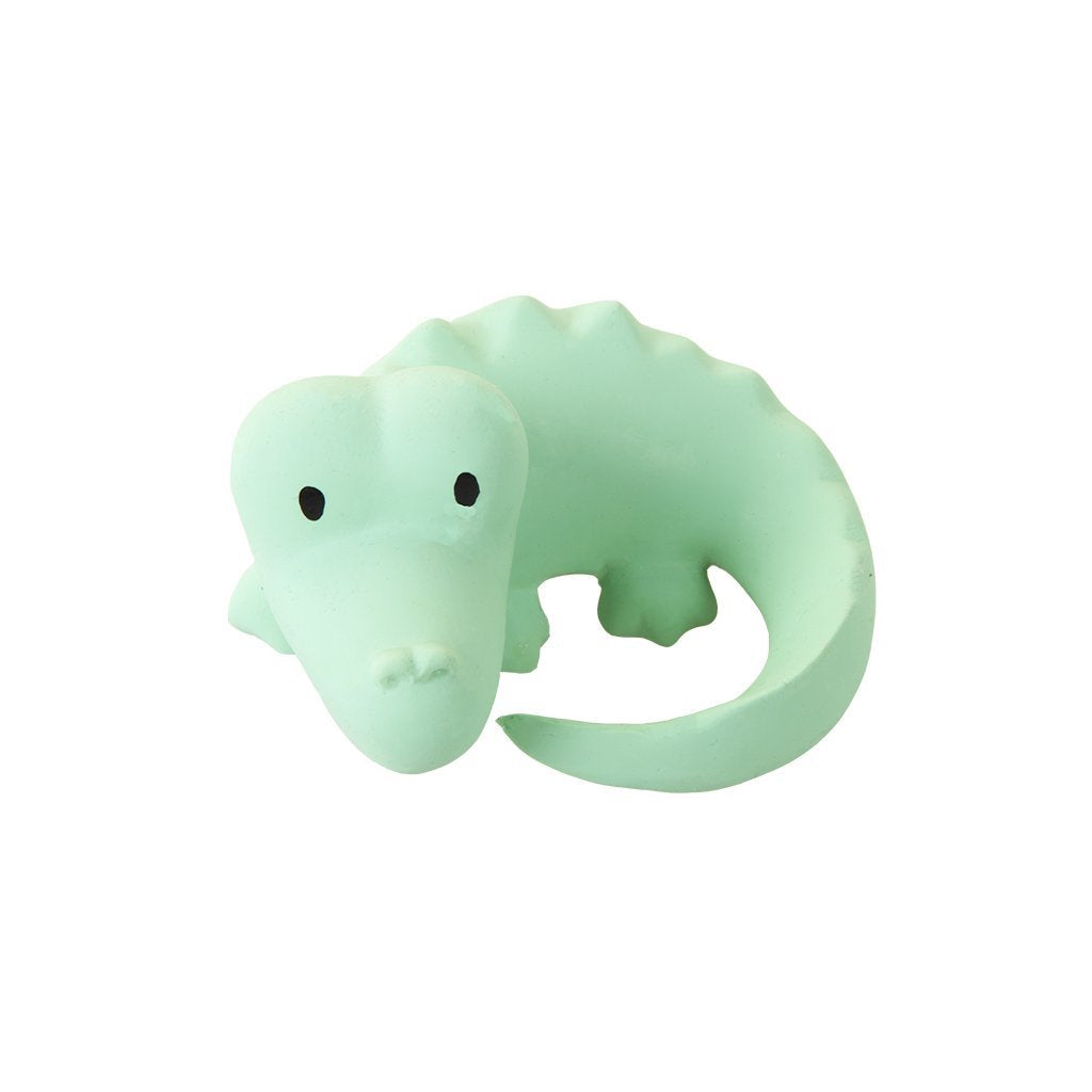 Crocodile - Natural Rubber Teether, Rattle & Bath Toy