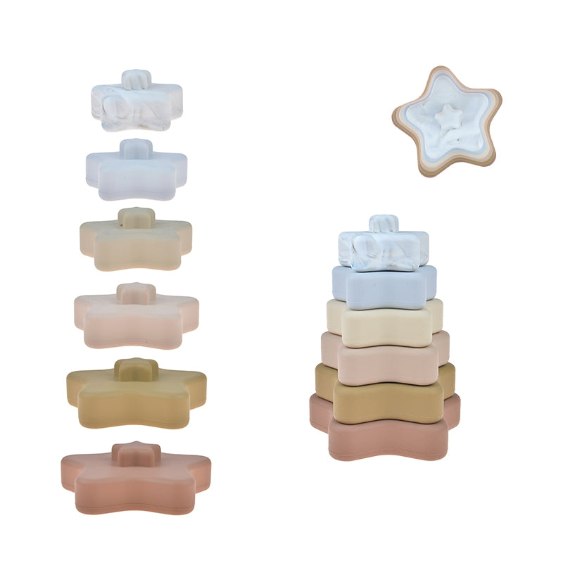 Stella Star Silicone Stacker - Marble