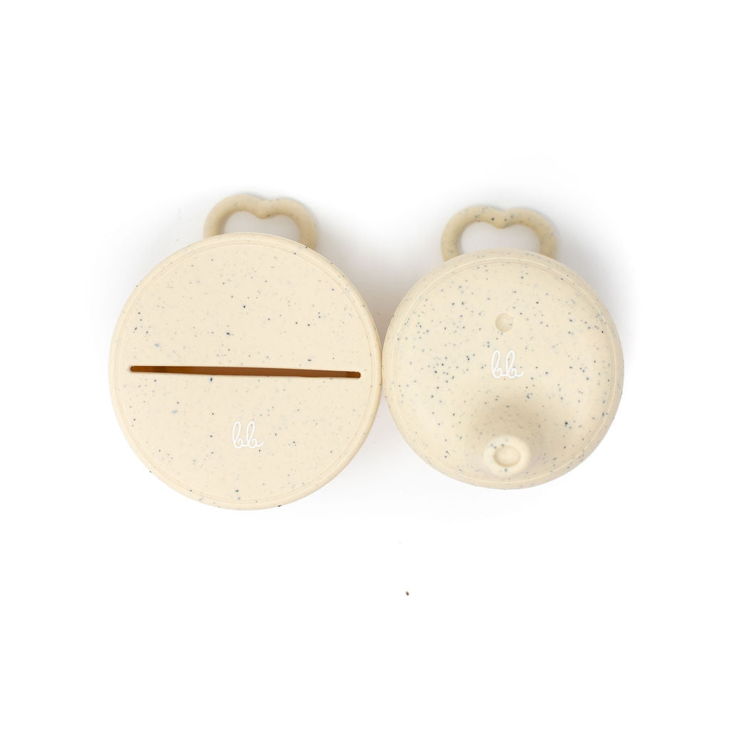Silicone Snack + Sippy Lid Set - Navajo Beige Speckled
