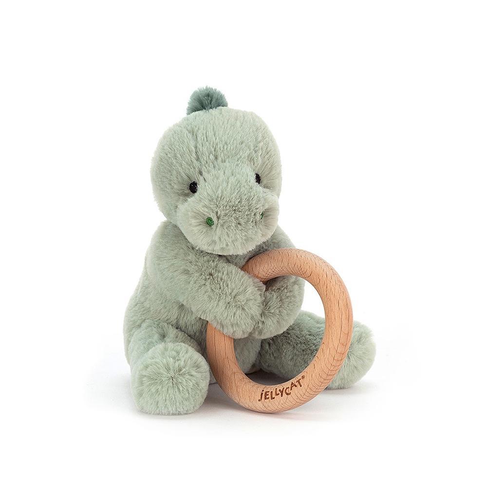 Jellycat Puffles Dino Wooden Ring Toy