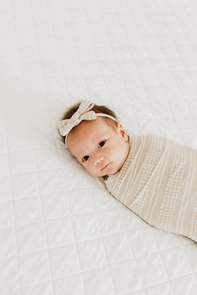 Copper Pearl Knit Swaddle Blanket - Clay
