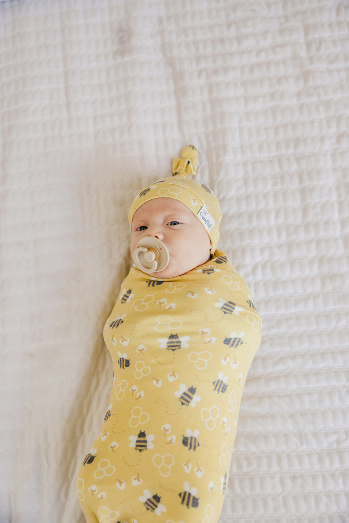 Copper Pearl Knit Swaddle Blanket - Honeycomb