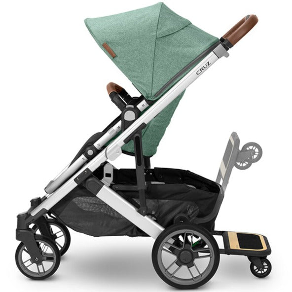 green melange uppababy UPPAbaby Emmett CRUZ V2 Stroller + PiggyBack Sibling Board Accessory