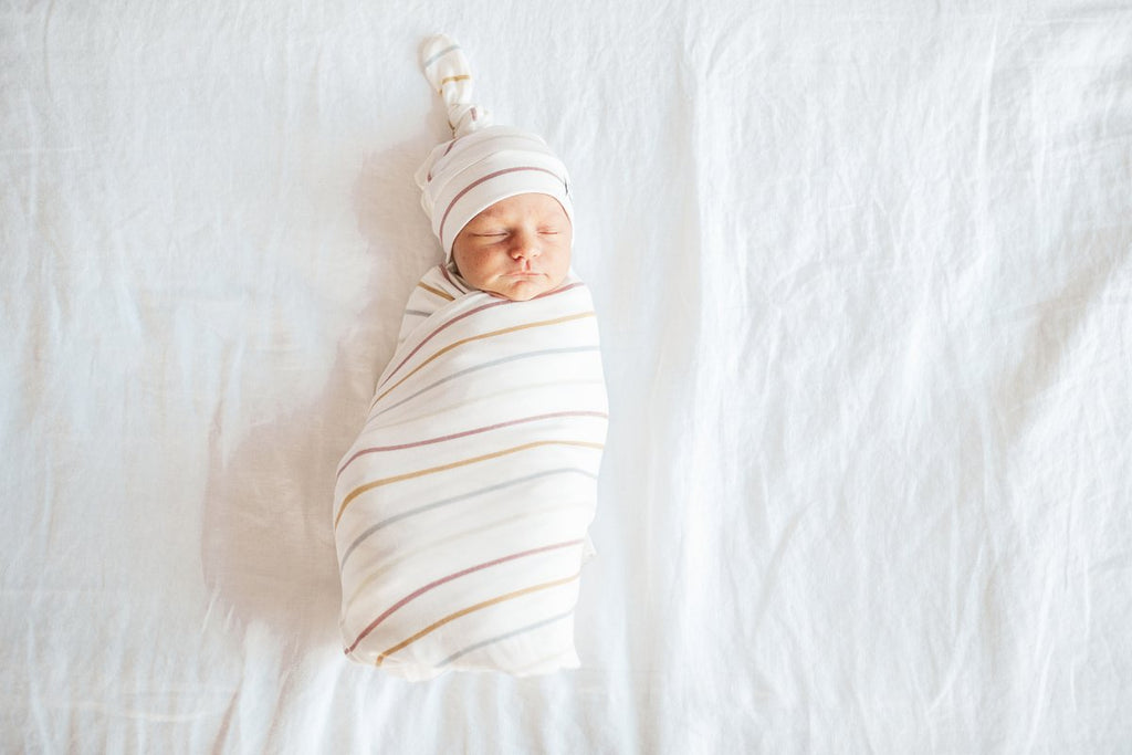 Copper Pearl Newborn Top Knot Hat - Piper