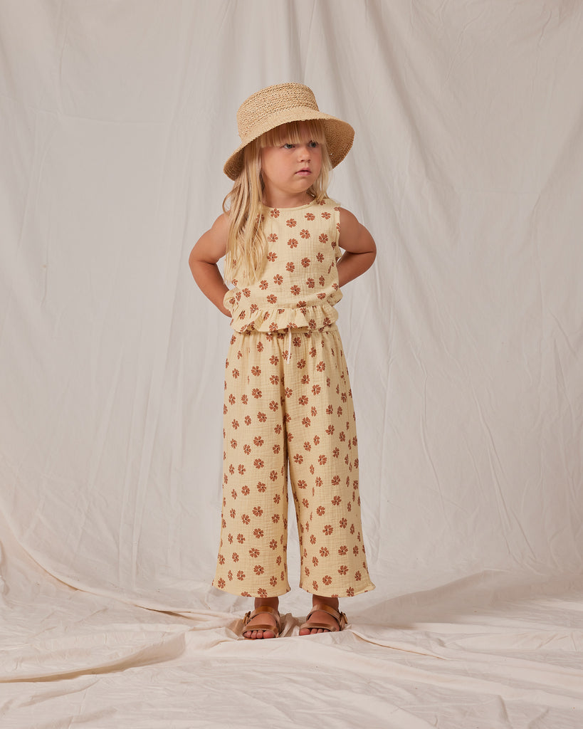 Rylee + Cru Wide Leg Pant - Lemon Daisies