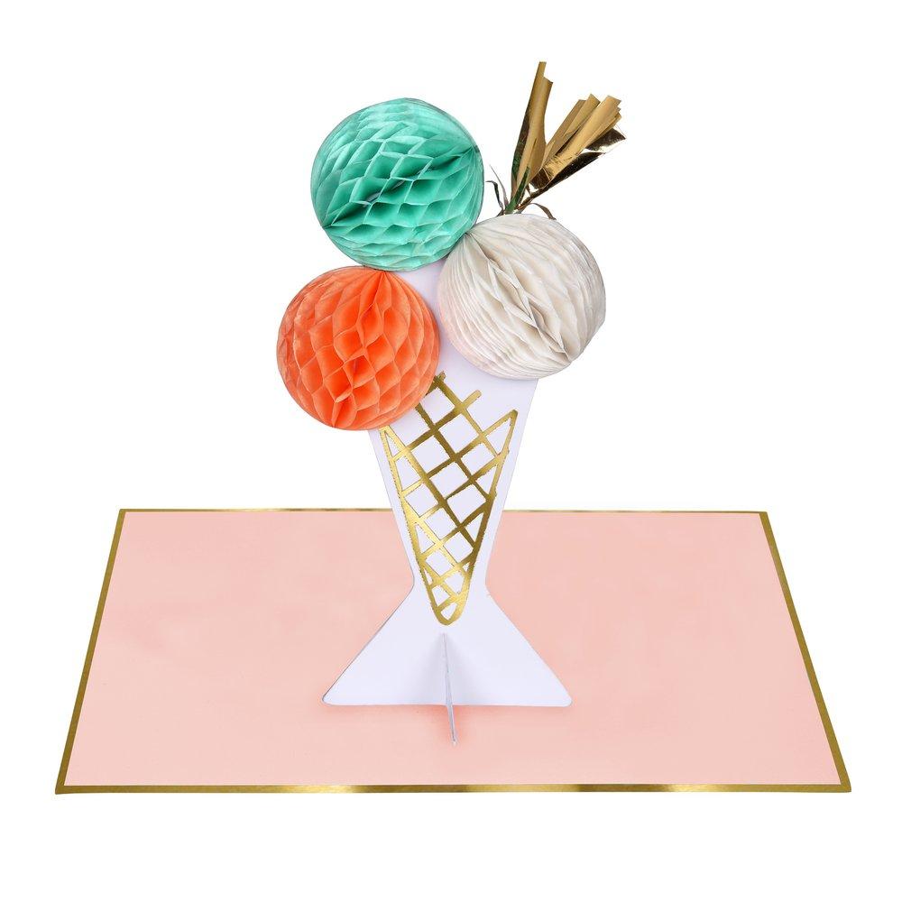 Ice Cream Honeycomb Card