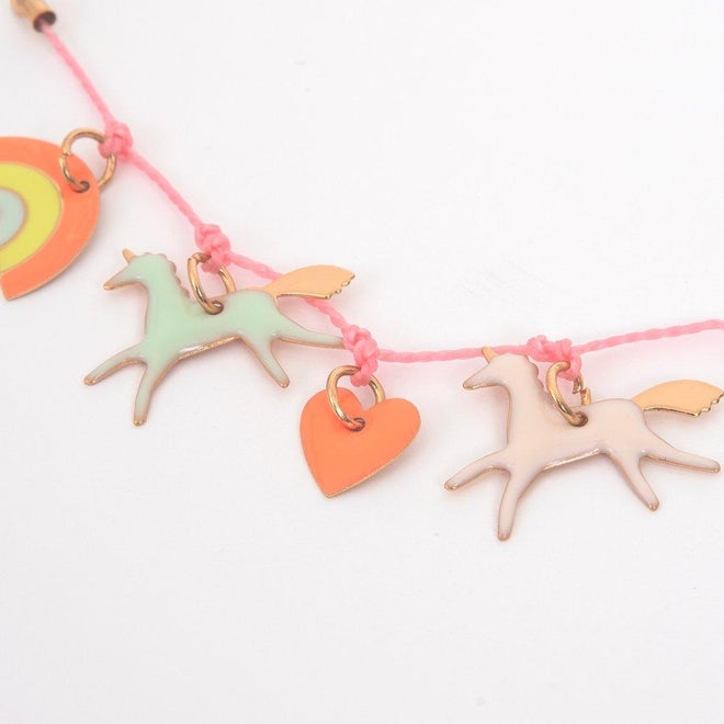 Unicorn Enamel Charm Necklace