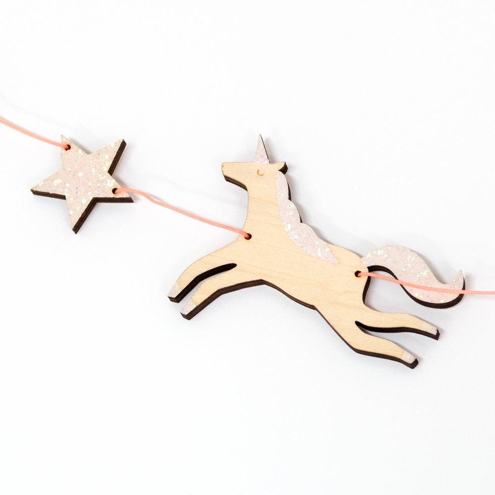 Wooden Unicorn Garland