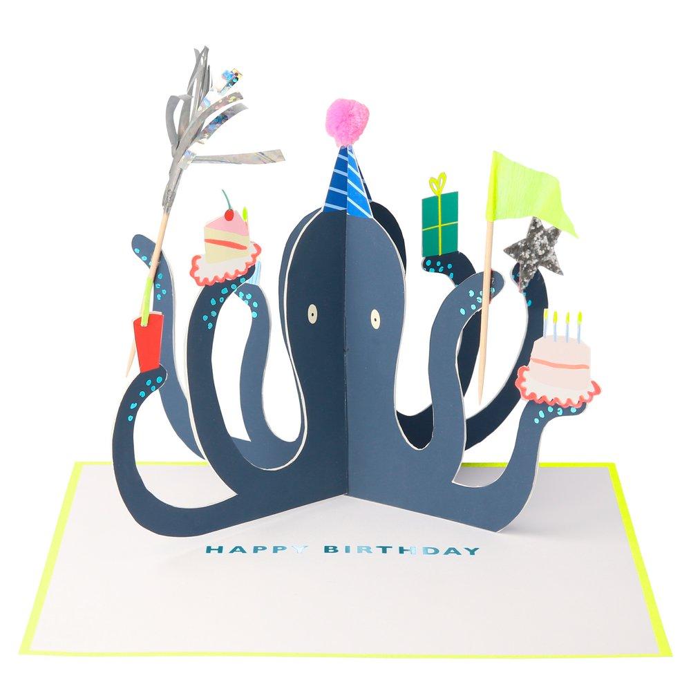 Party Octopus Stand-Up Card