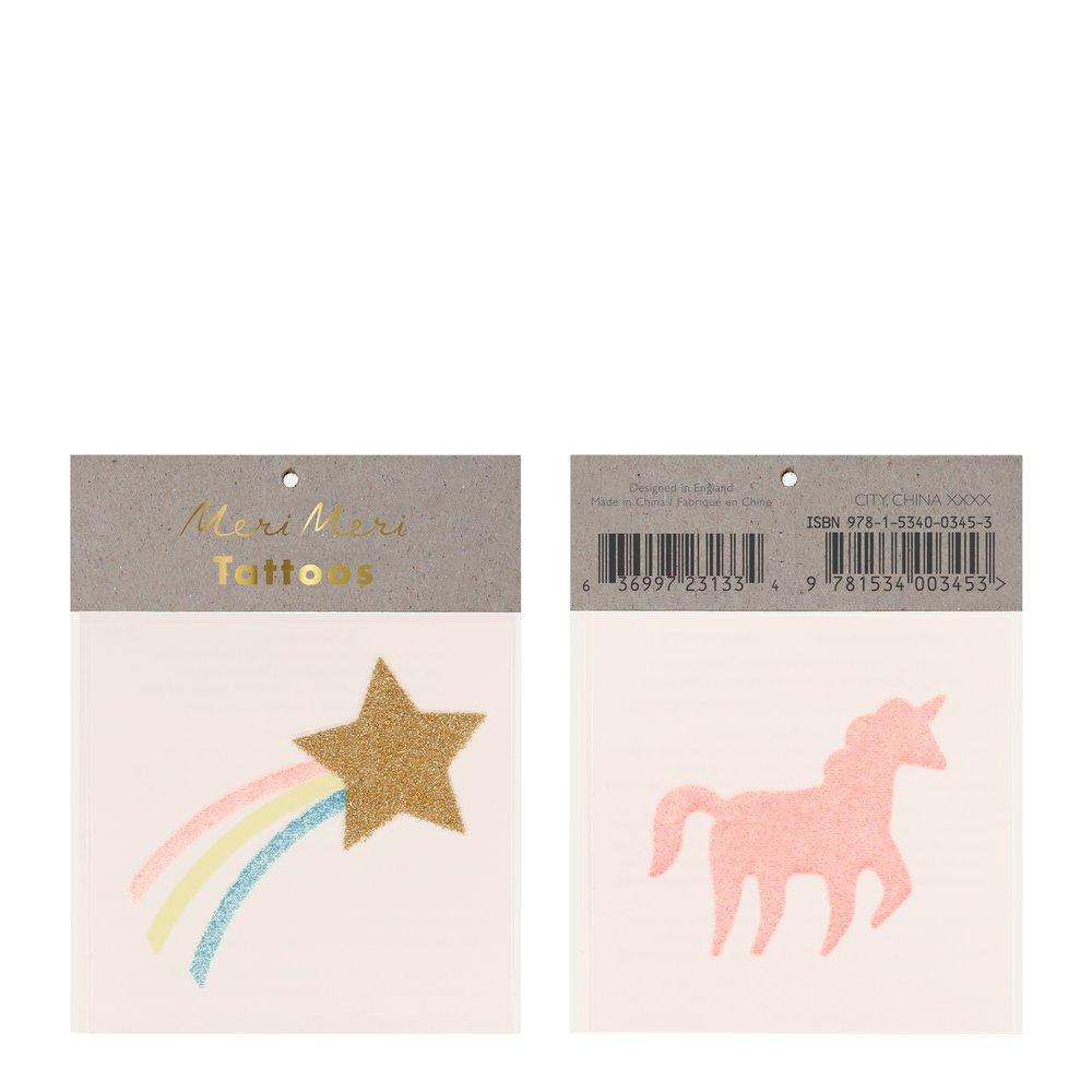 Star + Unicorn Small Tattoos