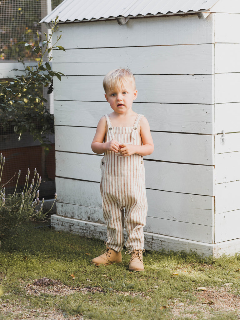 Rylee + Cru Baby Overalls - Amber Stripe