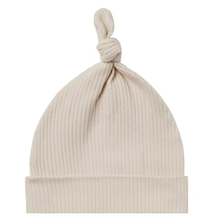 Quincy Mae Ribbed Baby Hat - Natural