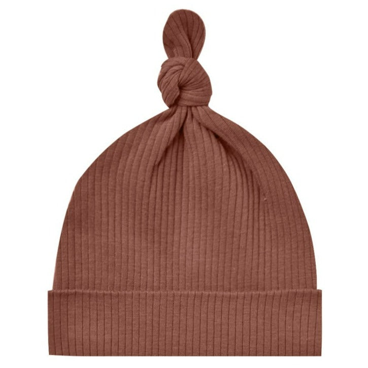 Quincy Mae Ribbed Baby Hat - Pecan