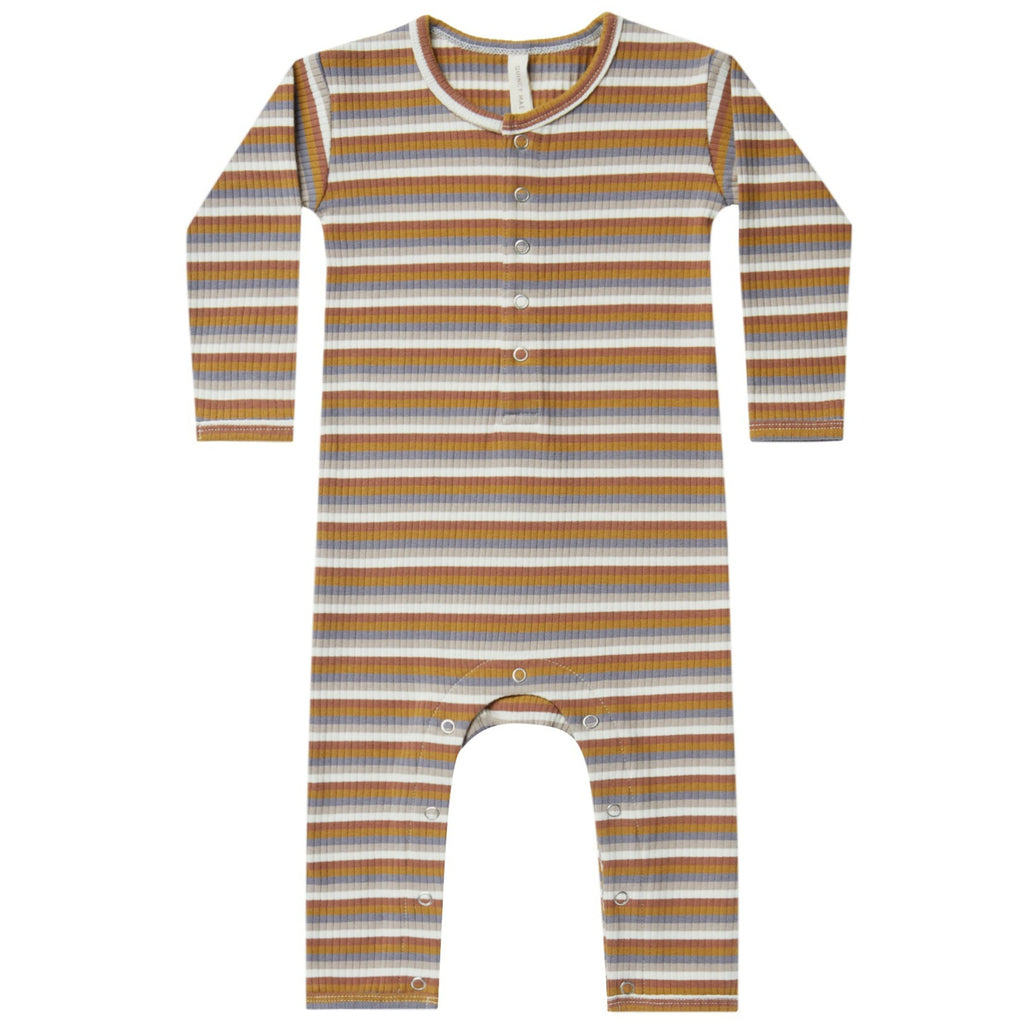 Quincy Mae Ribbed Baby Jumpsuit - Multi Stripe