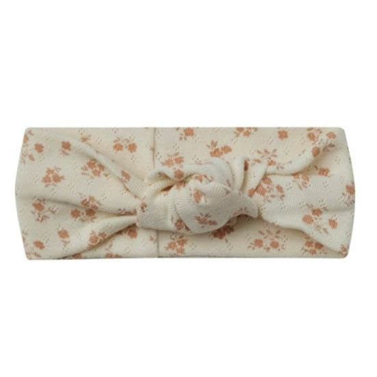 Quincy Mae Pointelle Knotted Headband - Blush Floral
