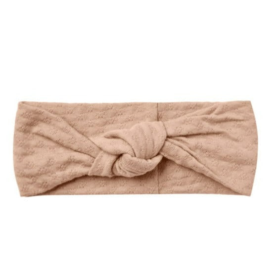 Quincy Mae Pointelle Knotted Headband - Blush