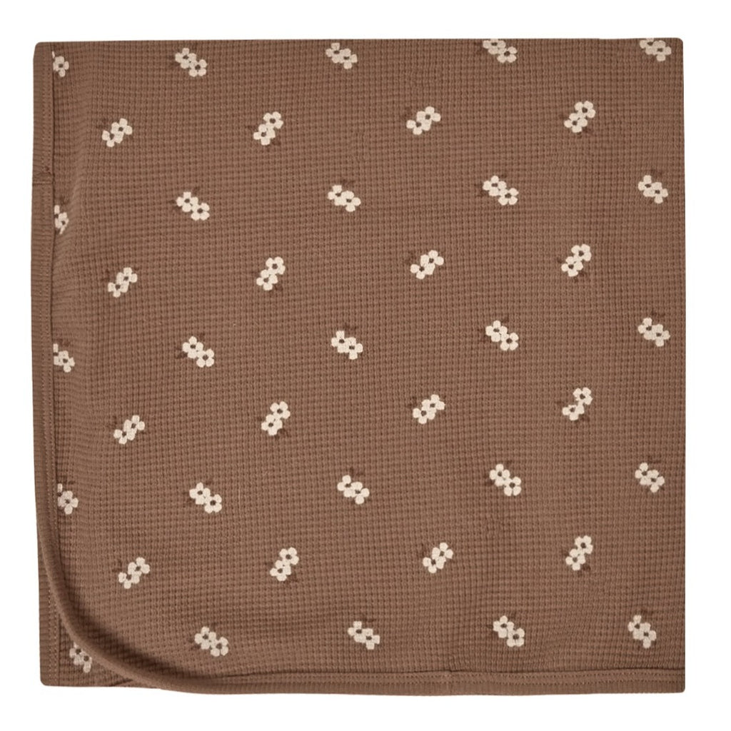 Quincy Mae Waffle Baby Blanket - Cocoa Floral