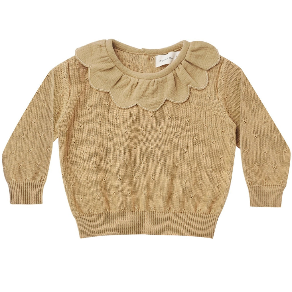 Quincy Mae Petal Knit Sweater - Honey