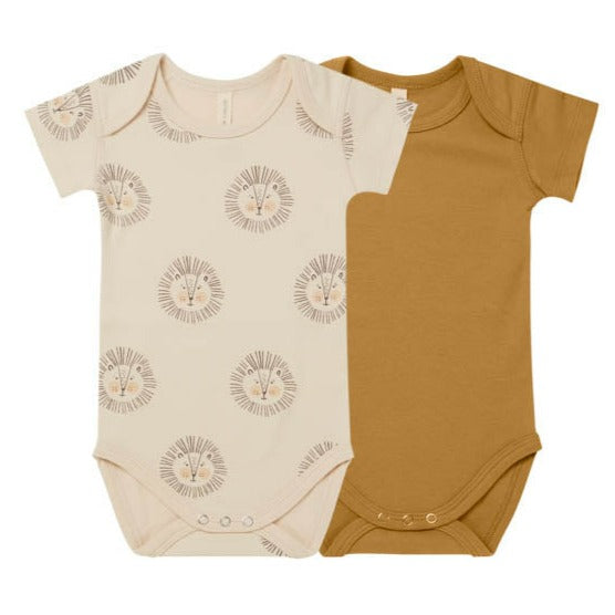 Quincy Mae Jersey Bodysuit 2-Pack - Lions, Ocre