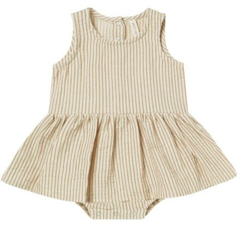 Quincy Mae Skirted Tank Onepiece - Ocre Stripe