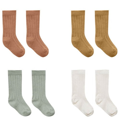 Quincy Mae Sock Set - Ivory, Spruce, Amber, Ocre