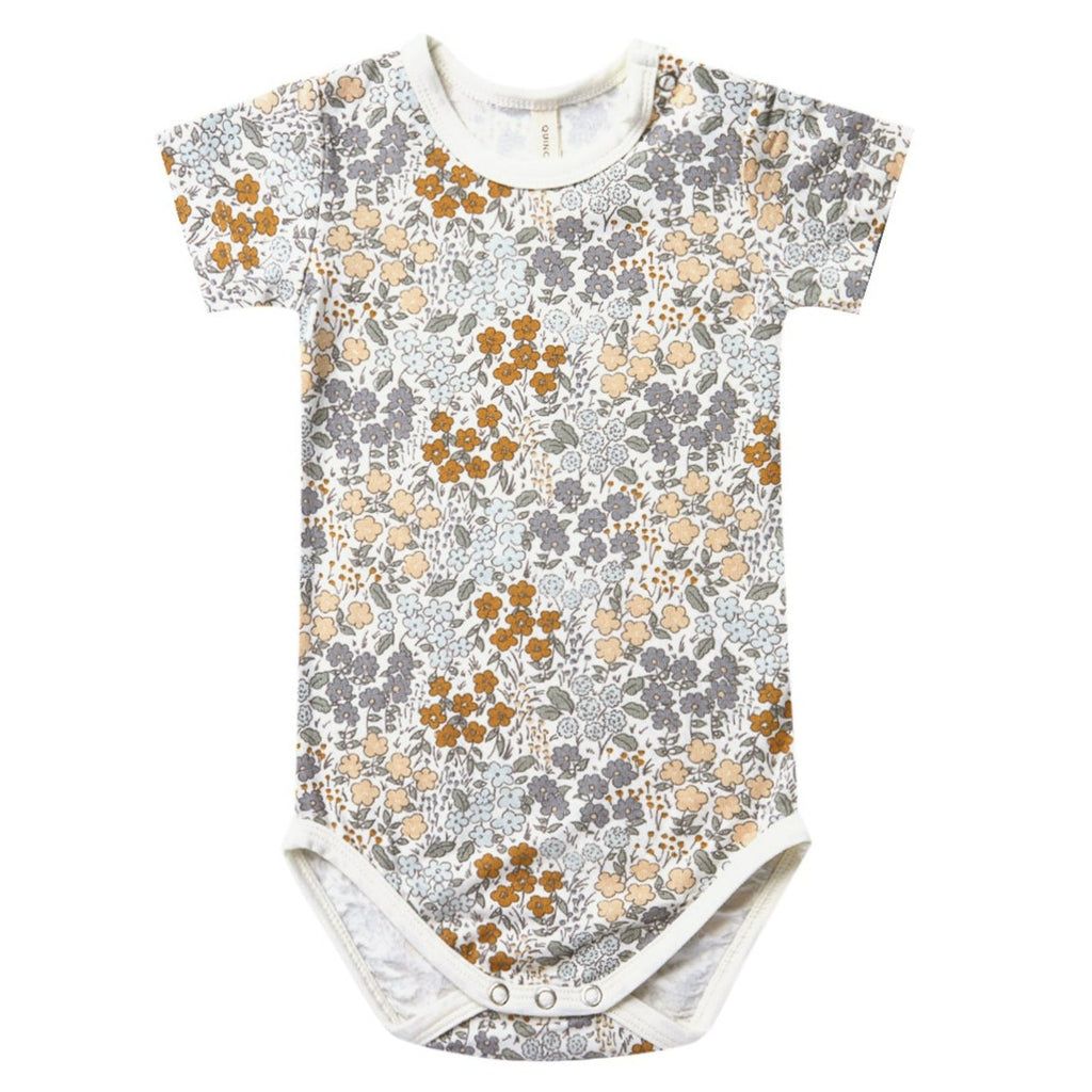 Quincy Mae Bamboo Shortsleeve Bodysuit - Garden