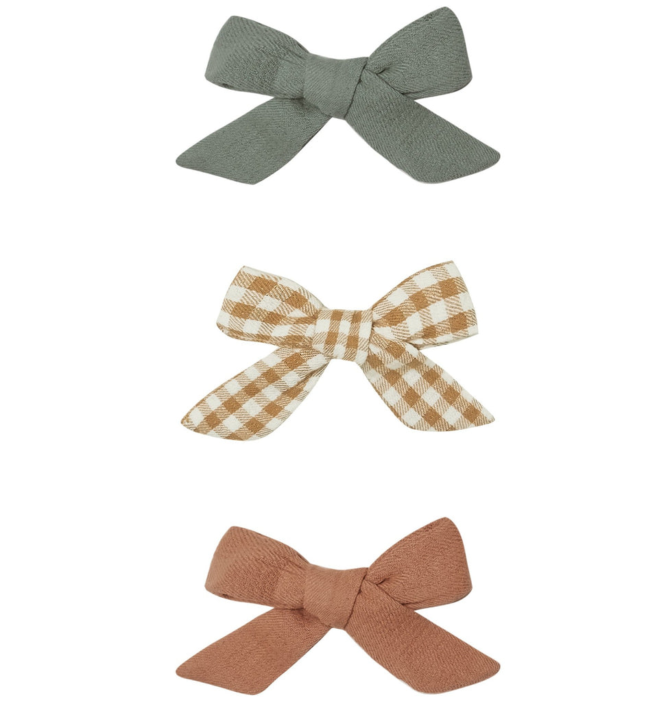 Quincy Mae Bow with Clip Set of 3 - Basil