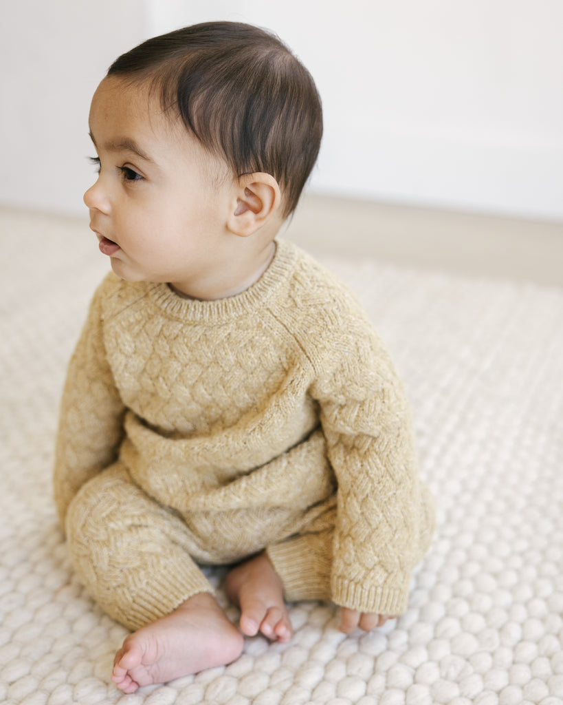 Quincy Mae Cozy Heathered Knit Sweater - Honey