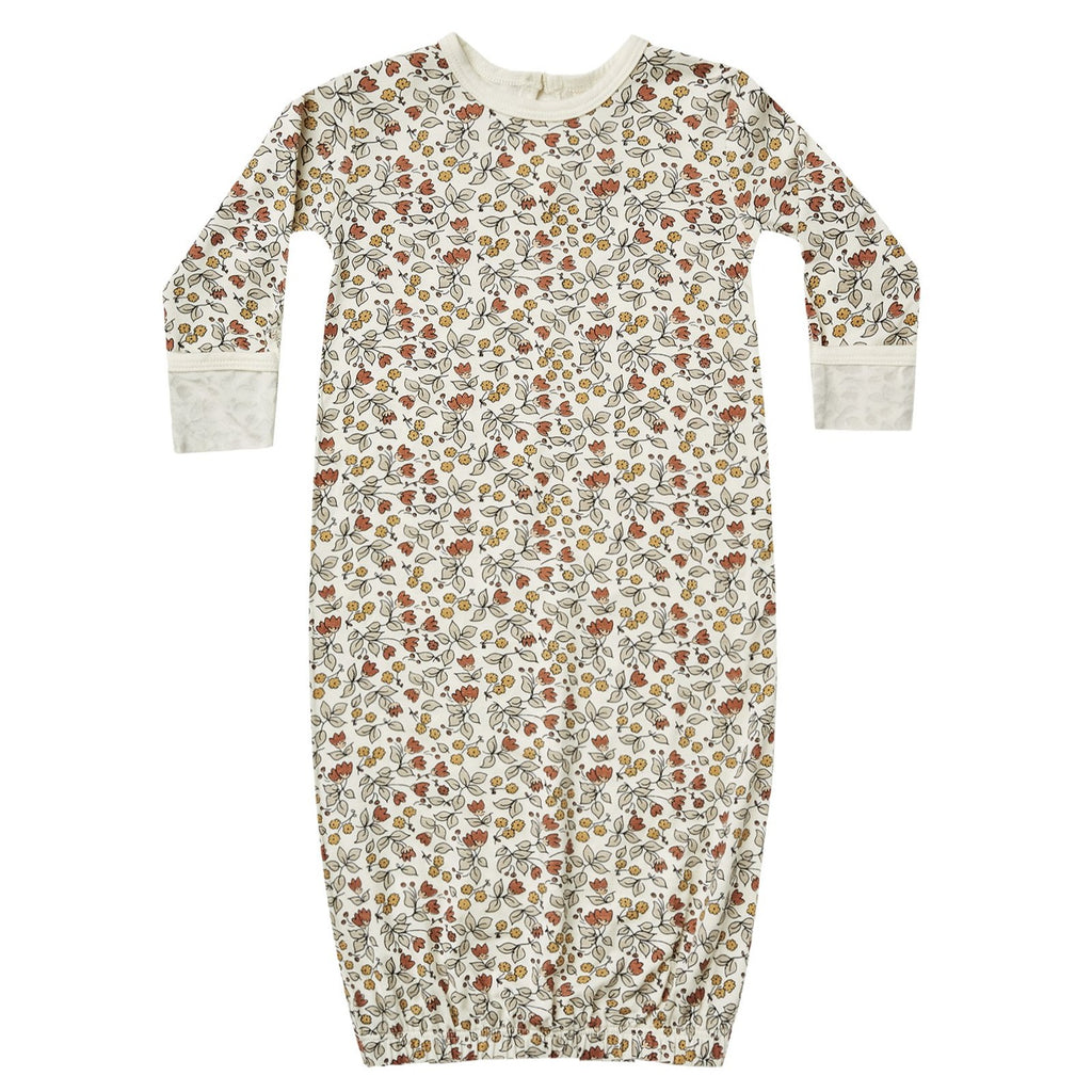 Quincy Mae Bamboo Baby Gown - Fleur