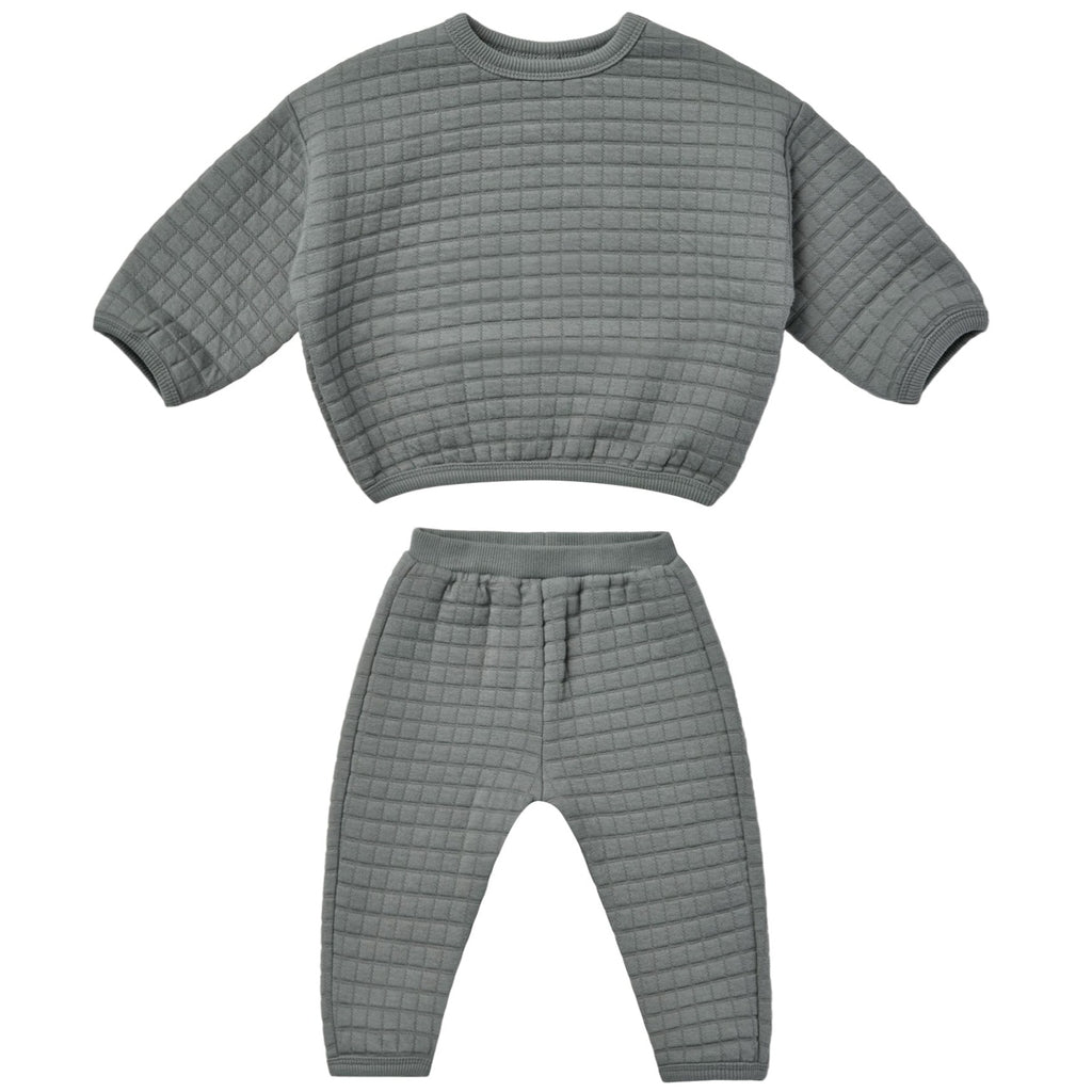 Quincy Mae Quilted Sweater + Pant Set - Dusk
