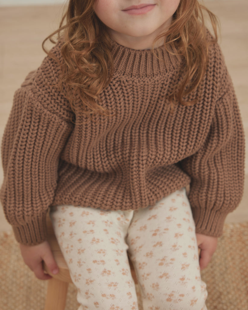 Quincy Mae Chunky Knit Sweater - Pecan