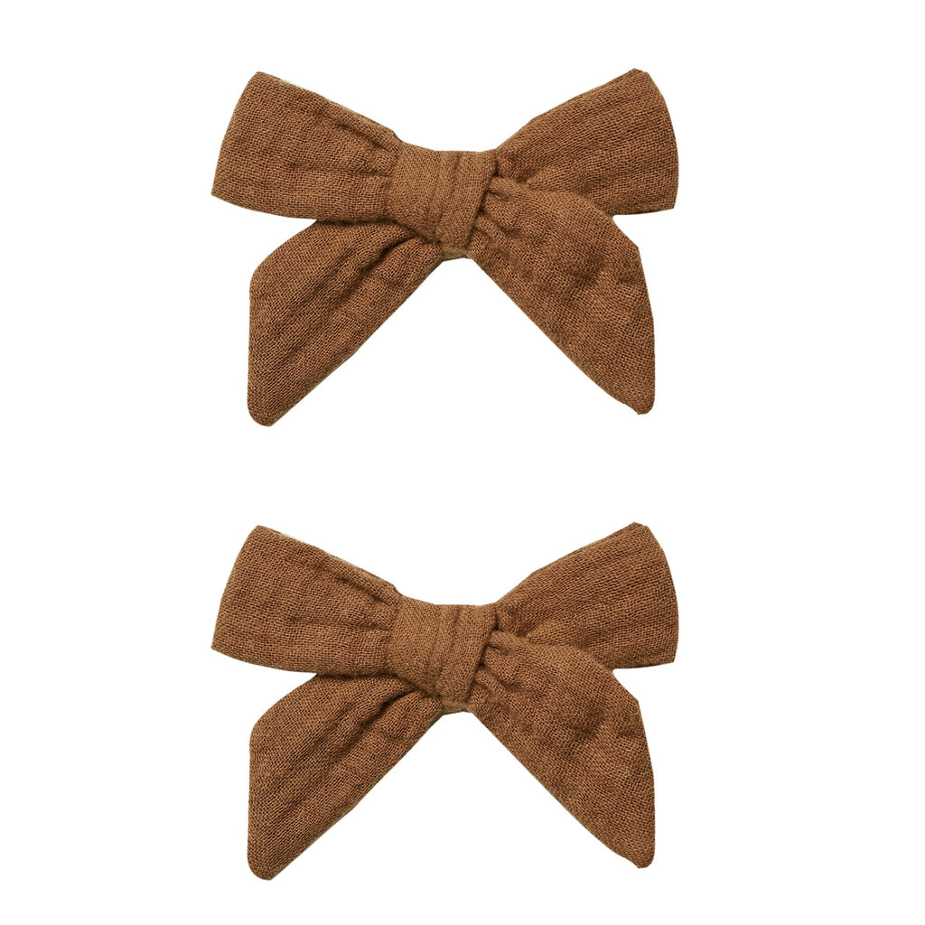 Rylee + Cru  Bow with Clip Set - Rust