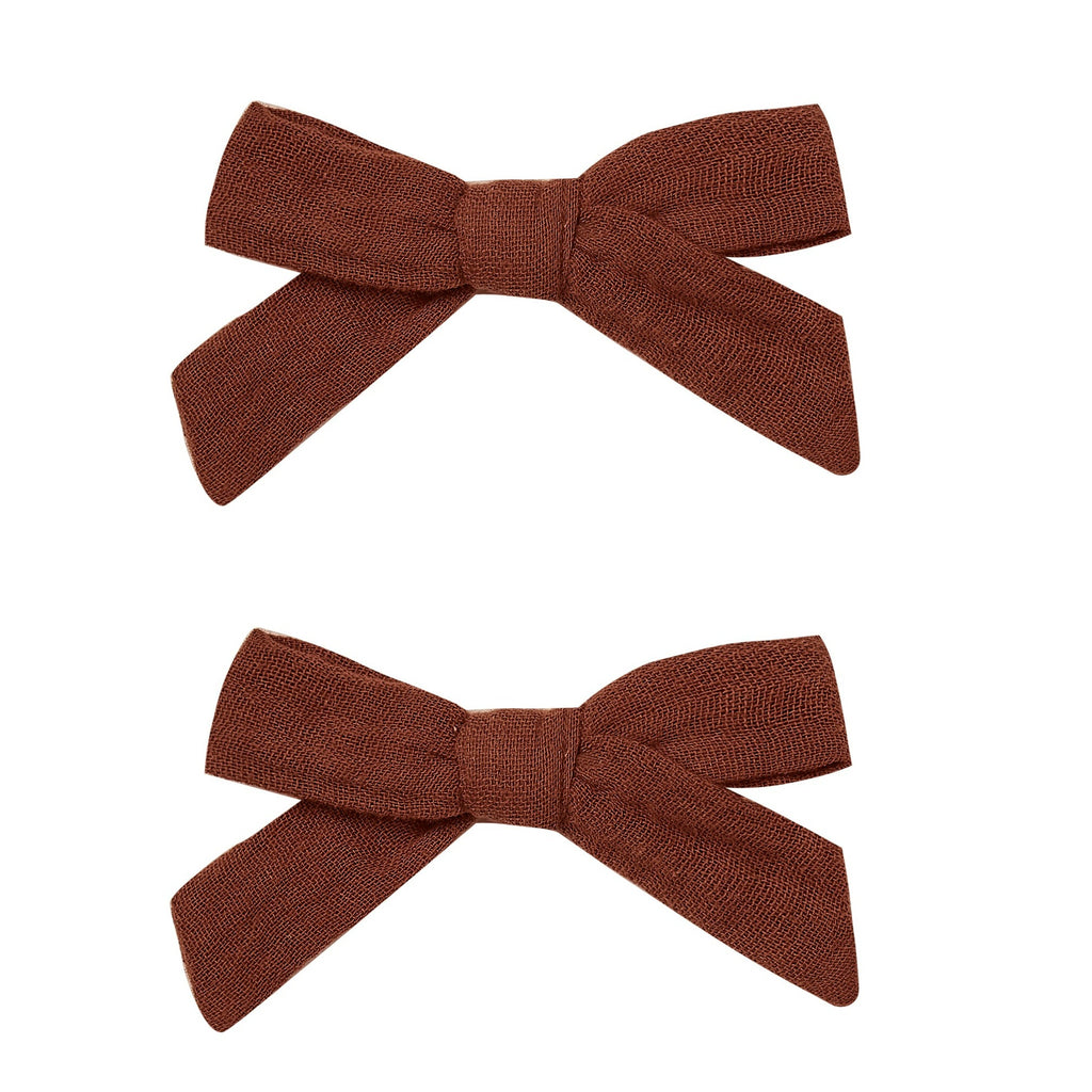 Rylee + Cru  Bow with Clip Set - Redwood