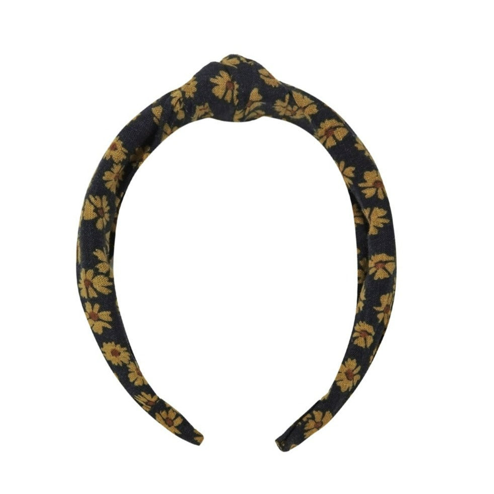 Rylee + Cru Knotted Headband - Black Floral