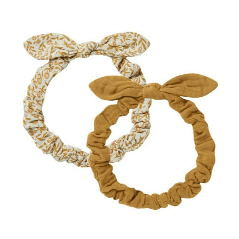 Rylee + Cru Baby Bow Headband Set - Gold, Marigold