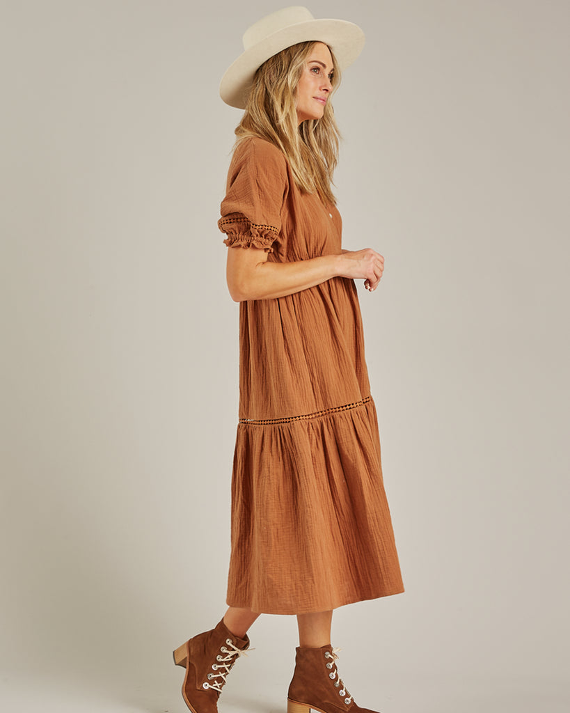 Rylee + Cru Women's Mandi Dress- Rust