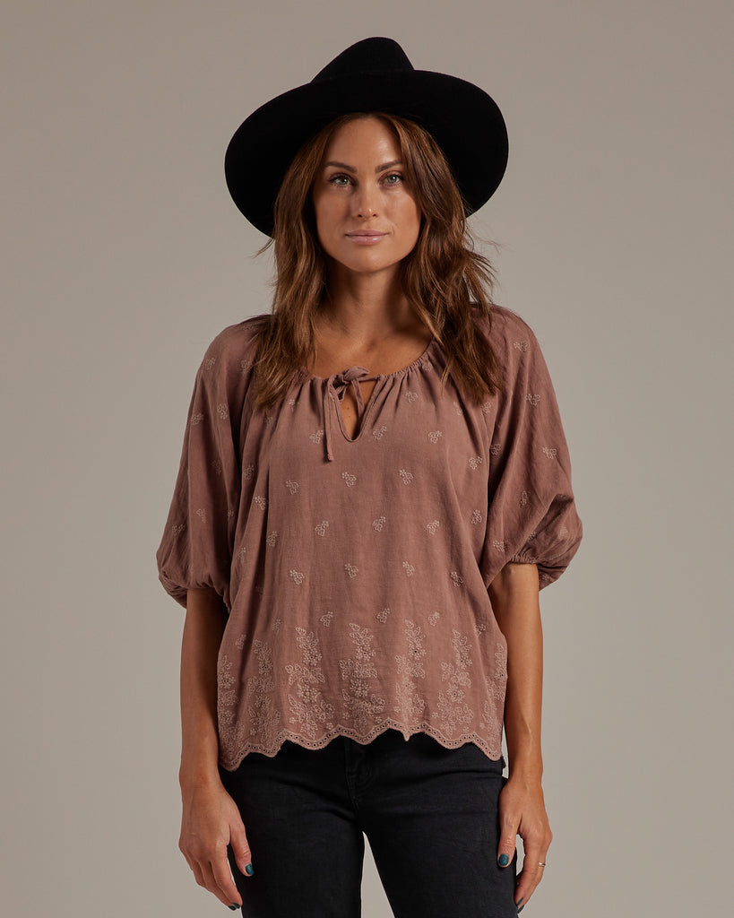 Rylee + Cru Women's Carly Top - Grapevine Embroidery