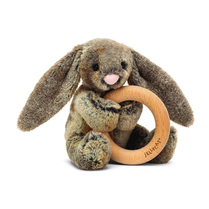 Jellycat Woodland Bunny Wooden Ring Toy