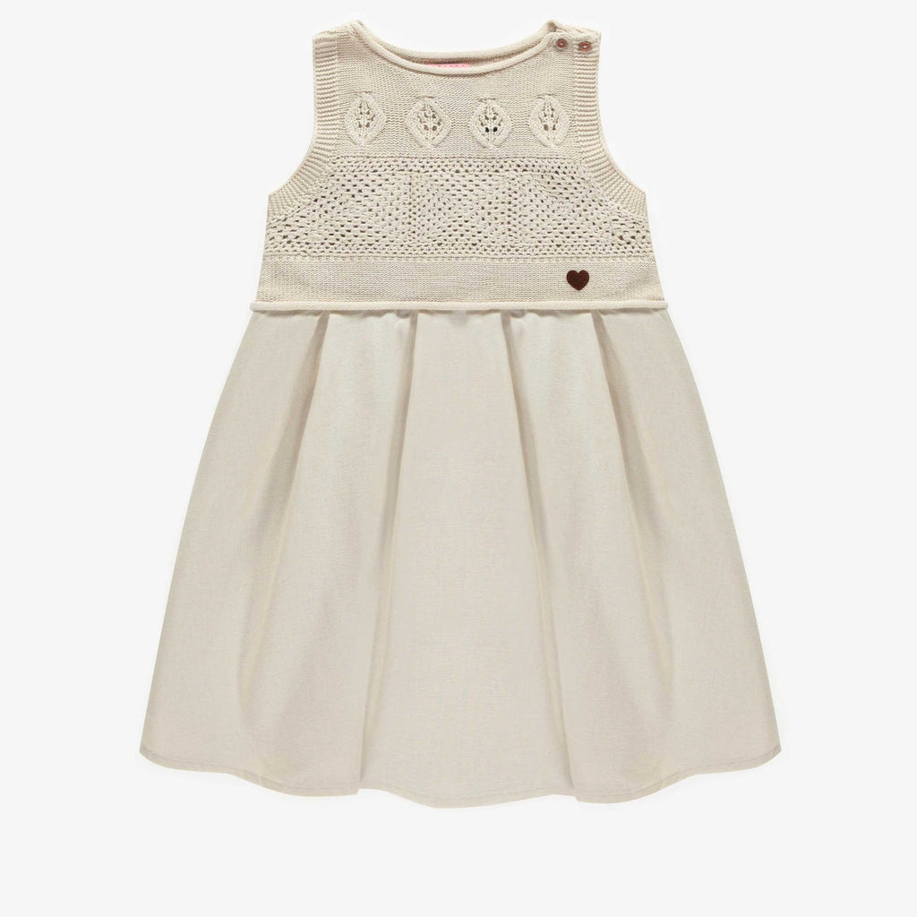 Souris Mini Sleeveless Knitted Dress - Cream Linen