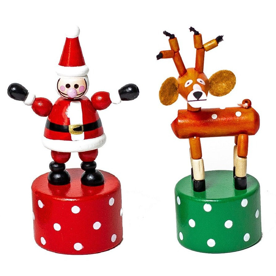Push Puppet - Santa & Reindeer
