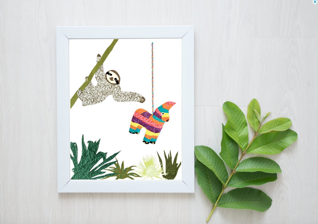 Whimsy Spot Art Print - Sloth Cactus