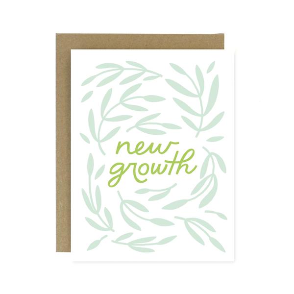 Worthwhile Paper Screen Printed Folding Card - New Growth