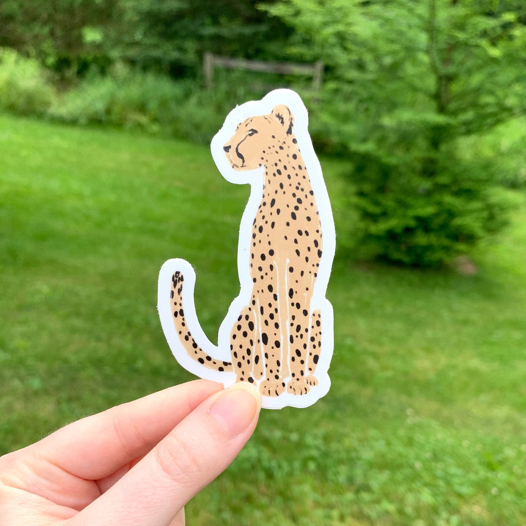 Cheetah Vinyl Sticker - 3.5x2"