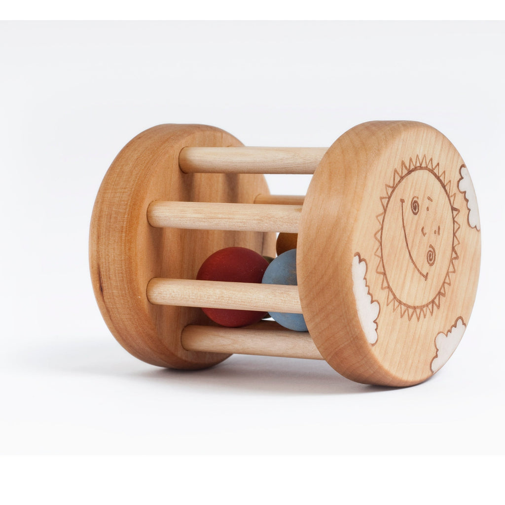 Handcrafted Wooden Rolling Rattle Toy
